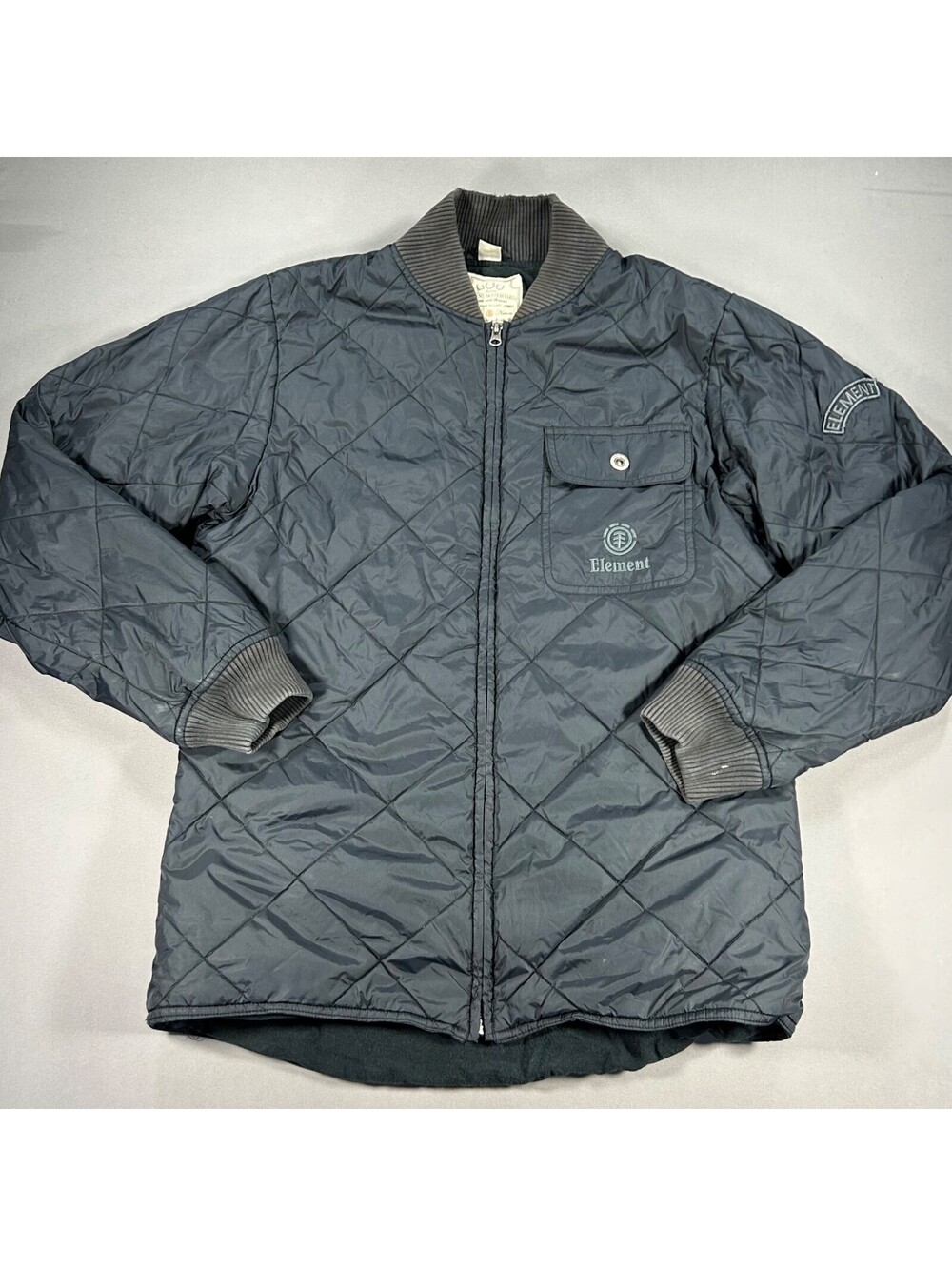 Element Skateboards Men’s Black Zip Up Bomber Jacket Size Large